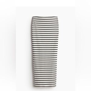 Black and White Ribbed Striped Women's Skirt